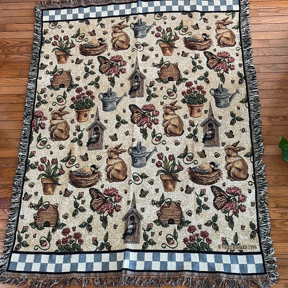 Blanket, Vicky Howard 1996 tapestry throw blanket